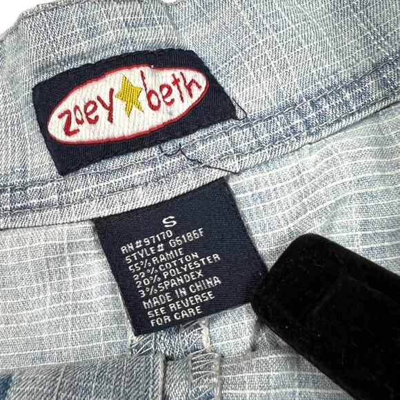 Zoey Beth Skirt Light Wash Denim Zip Fly Y2K Pleated Mini Jean Skirt Women's S - Picture 4 of 11